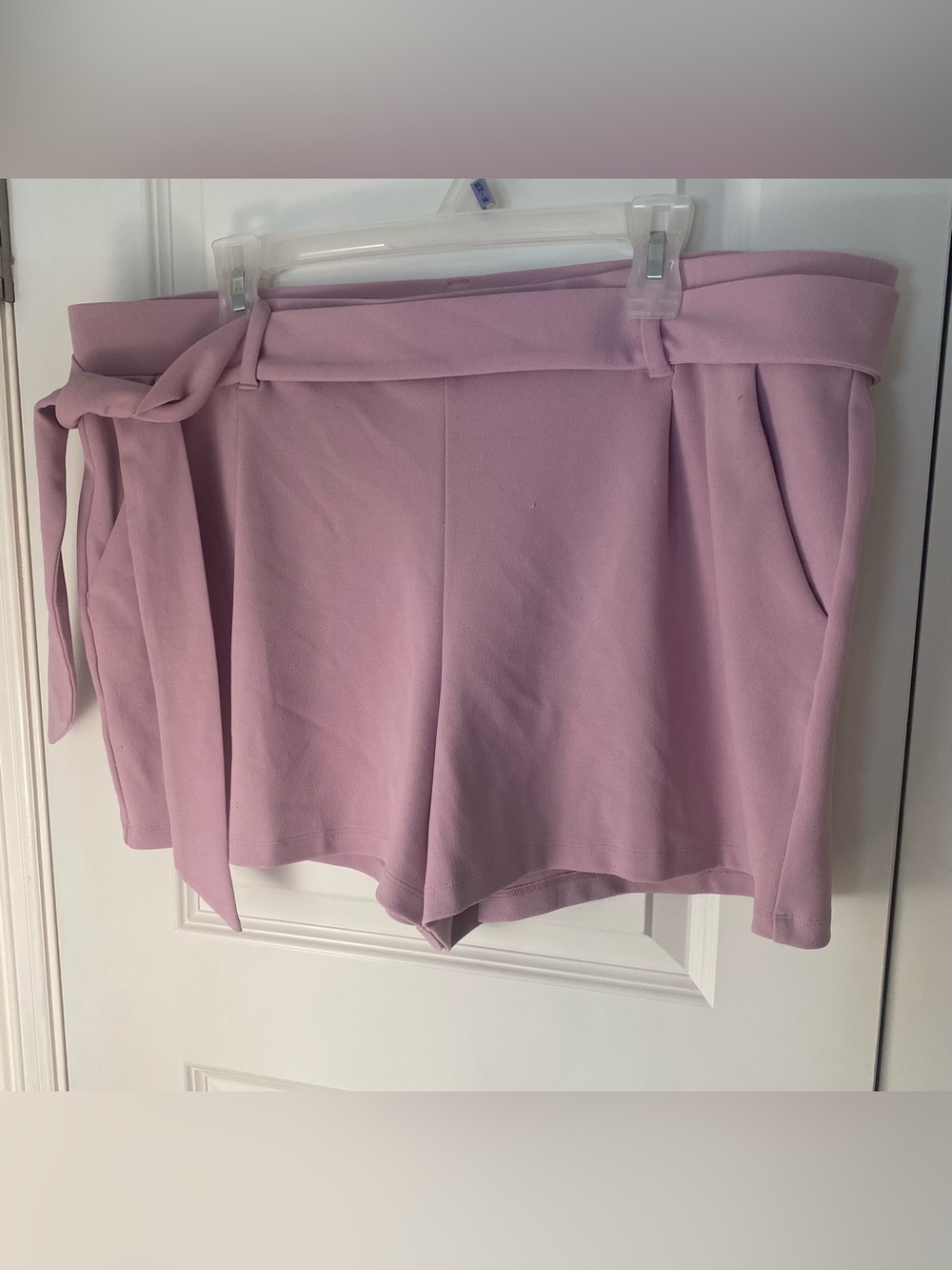 LOFT Lilac High-Waist Mini Skort with Waist Tie